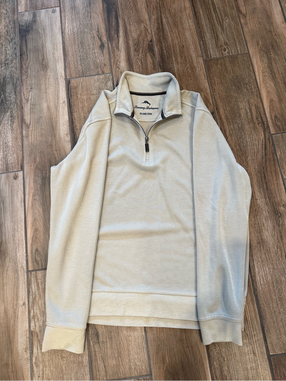 Tommy Bahama Men's Light Cream Quarter-Zip Pullover